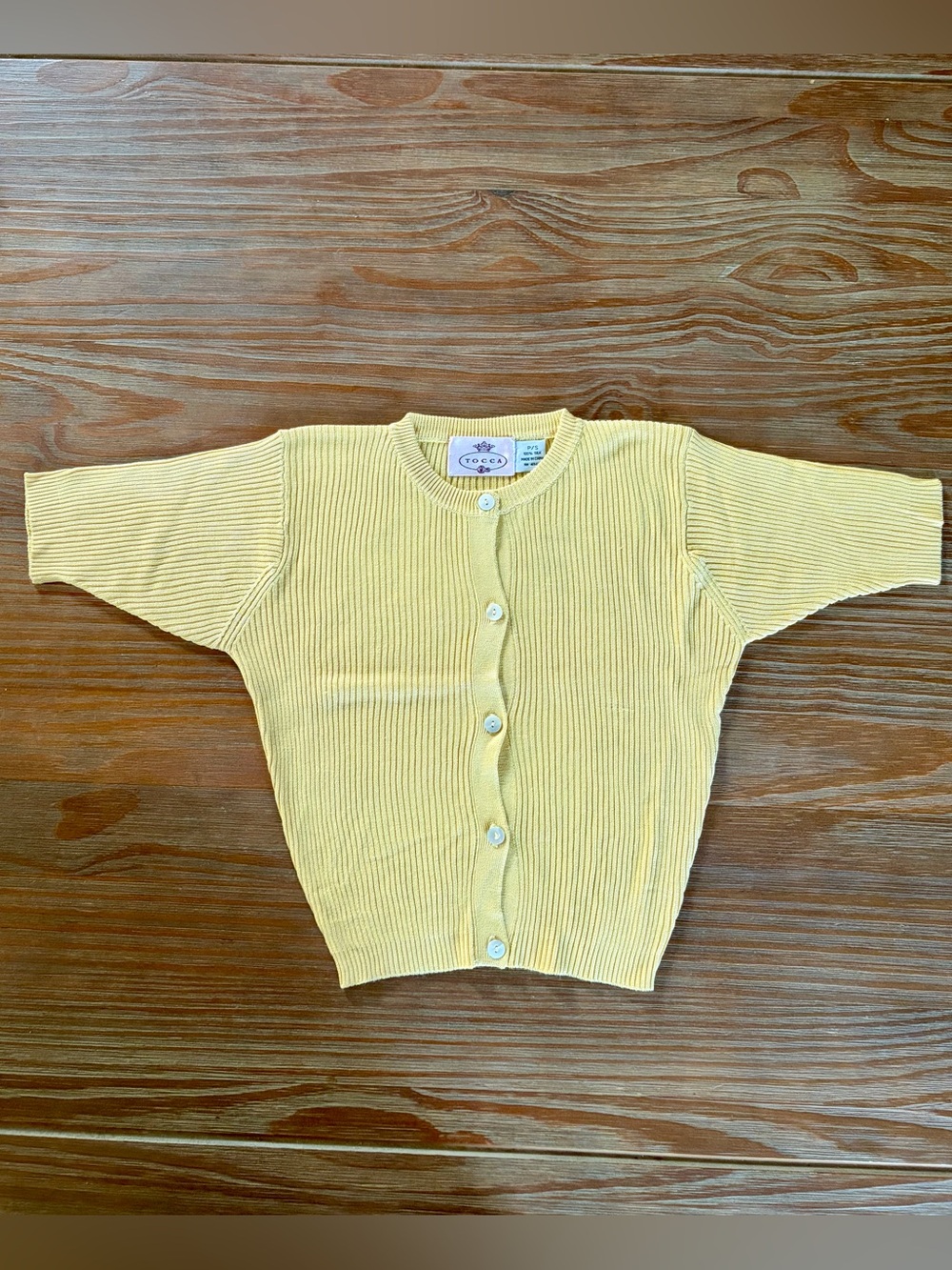 NWOT Tocca Silk Ribbed Cropped Cardigan